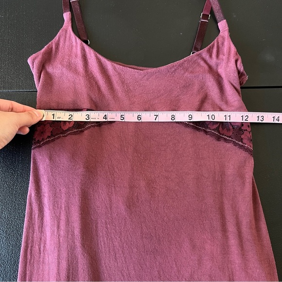 Victoria’s Secret Y2K Slip Dress Burgundy Lace Trim Coquette Mini - Picture 13 of 14